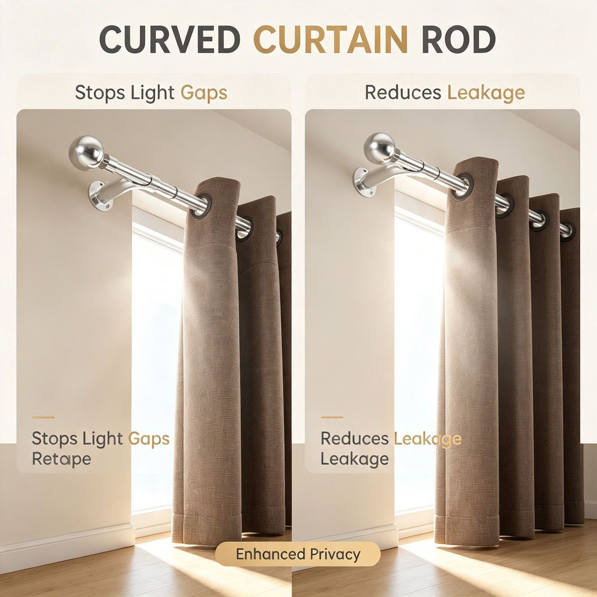 Curved Curtain Rod Bracket Set