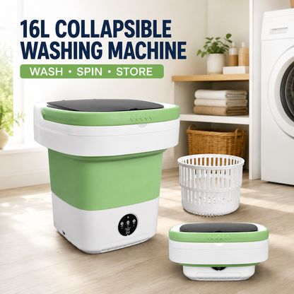16L Collapsible Portable Washing Machine with Spin Basket