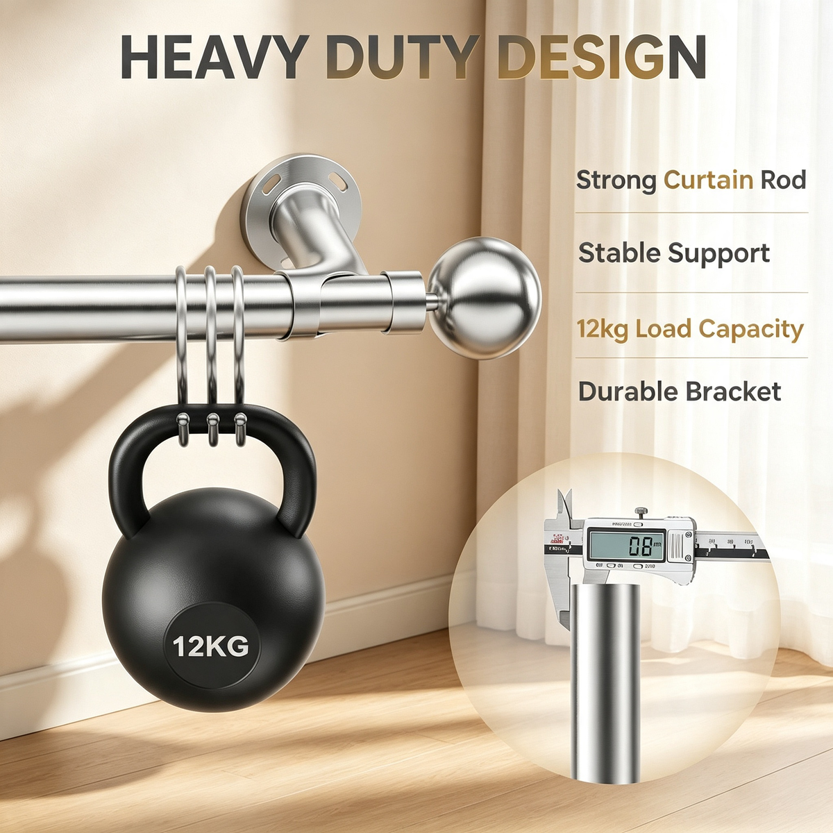 Curved Curtain Rod Bracket Set