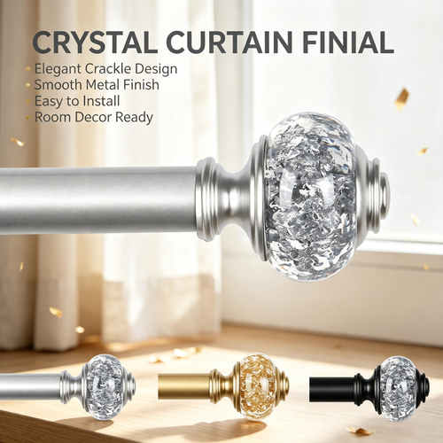 Crystal Decorative Curtain Finial Set