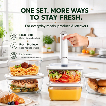 Portable Vacuum Food Sealer Bundle | Keeps Food Fresh 5x Longer